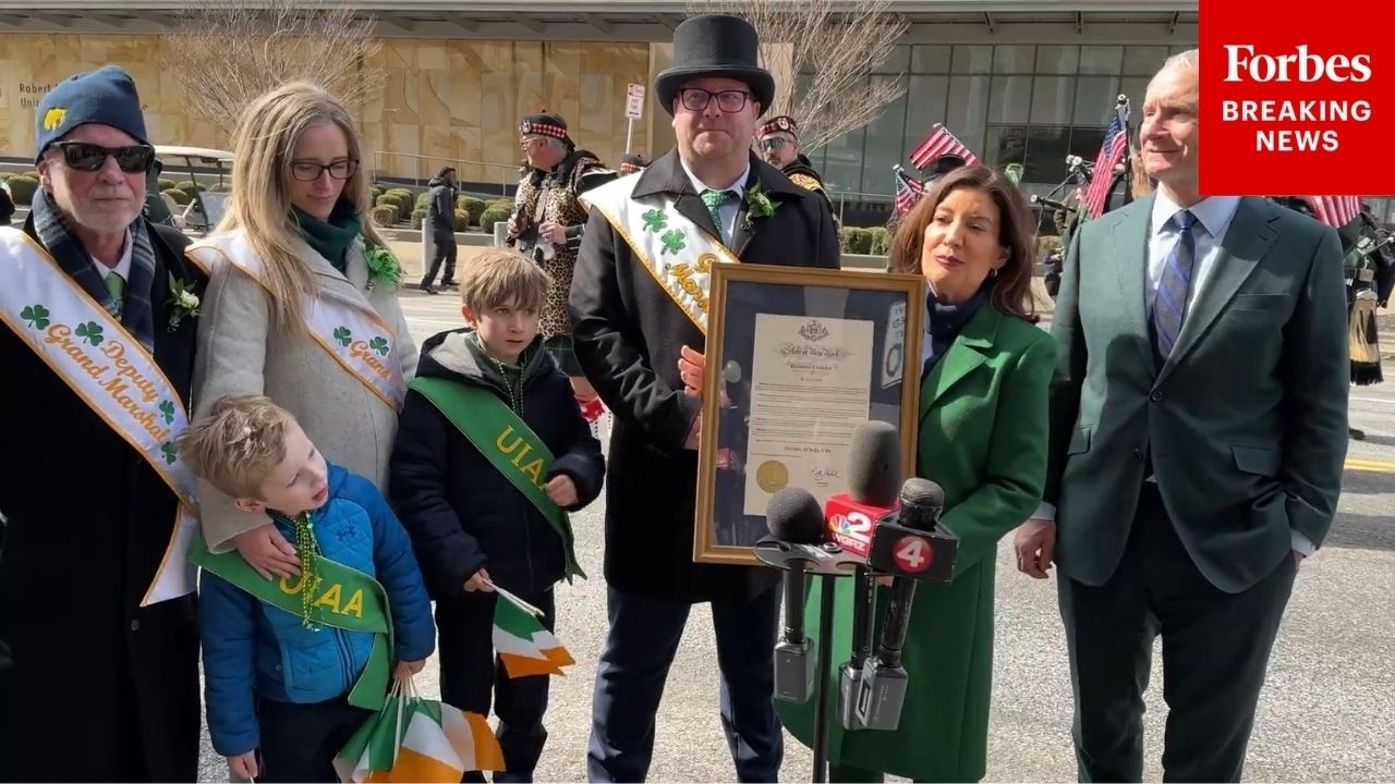 JUST IN: New York Gov. Kathy Hochul Marches In Buffalo's Saint Patrick's Day Parade
