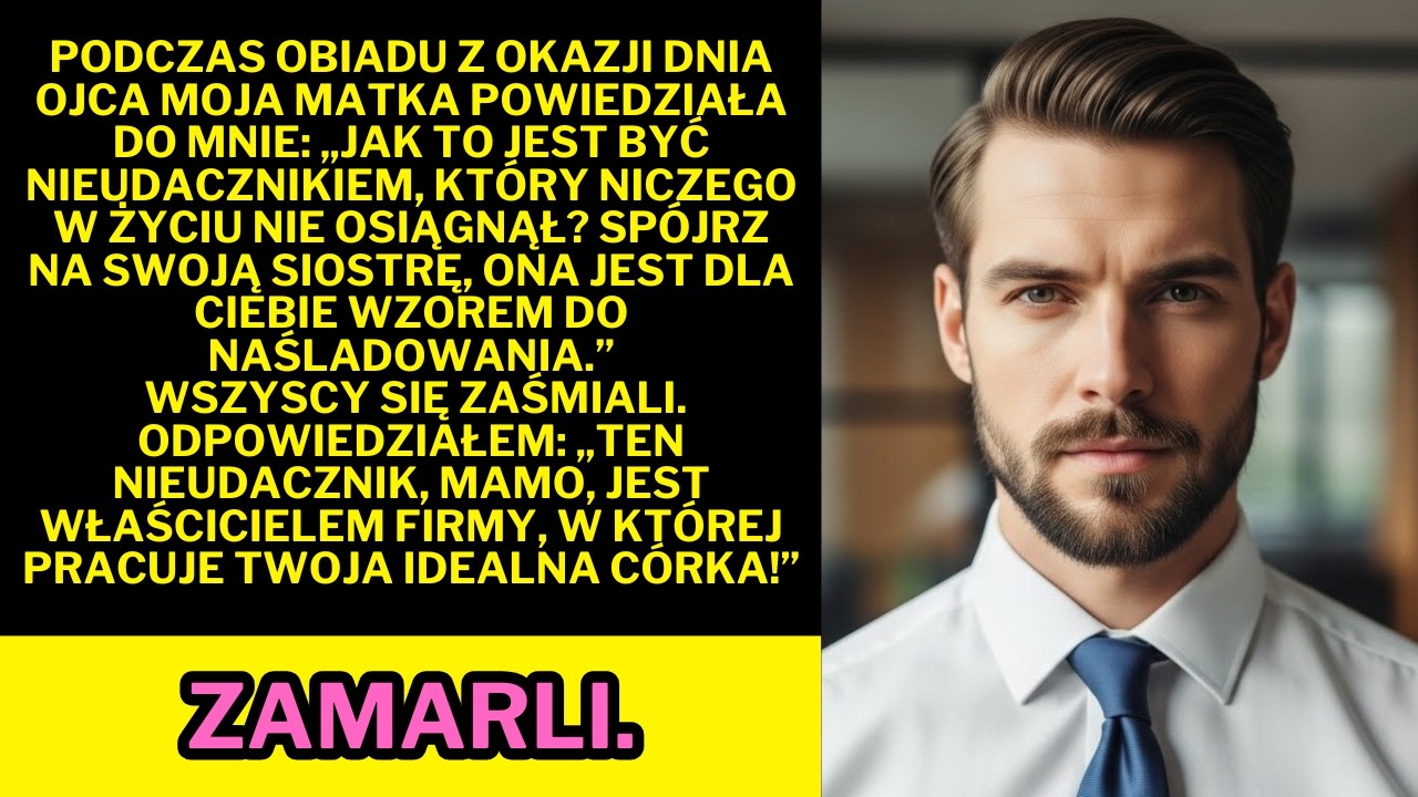 Podczas obiadu z okazji Dnia Ojca moja matka mnie upokorzyła… moja odpowiedź zszokowała wszystkich.