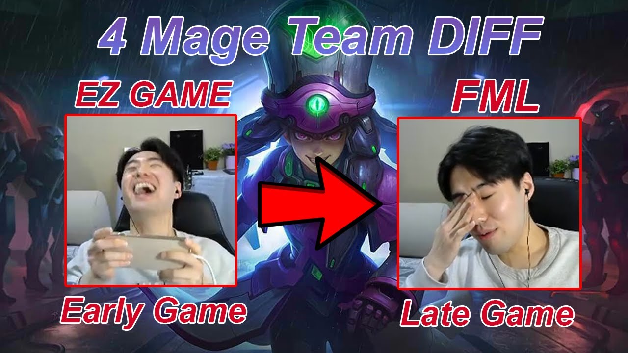 Gosu Hoon plays HARLEY on 4 MAGE TEAM! EASY Game turned to VERY HARD! Epic Finish duo w/ Gosu Yujin