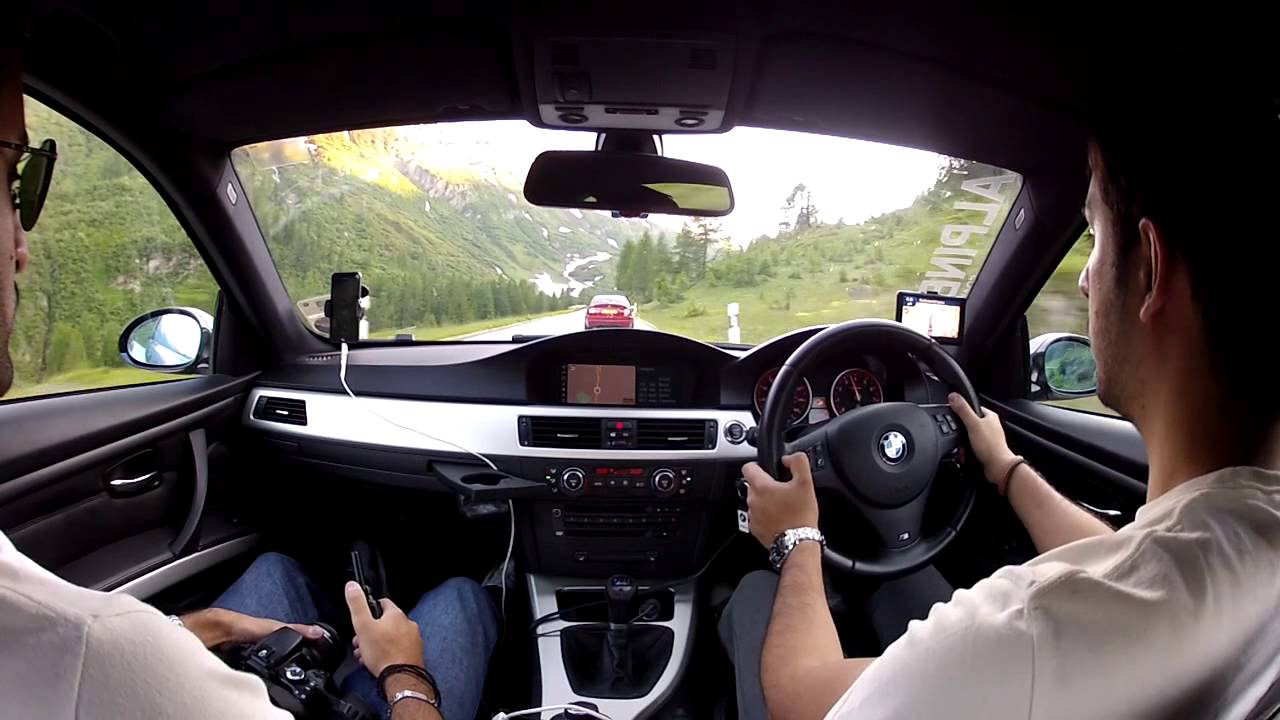 335i + 2 x E46 M3's in the Swiss Alps (Nufenen Pass)