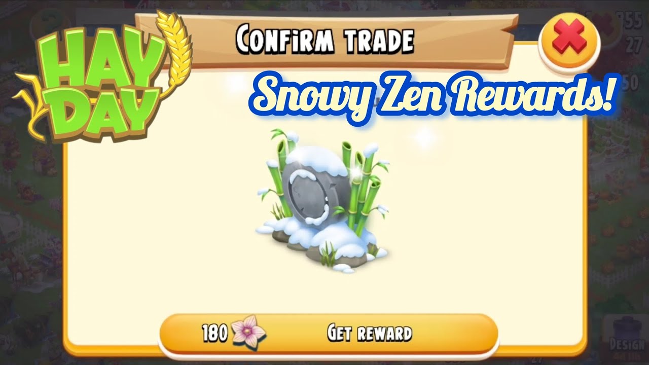 Snowy Zen Catalogue Rewards Claimed ❄️ | White Flower Exchange | Level Up in Hay Day 