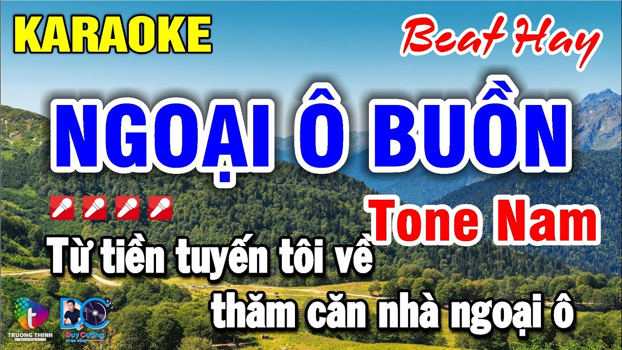 Karaoke Ngoại Ô Buồn Tone Nam Beat hay dễ hát I Nhạc sống Duy Cường ♫