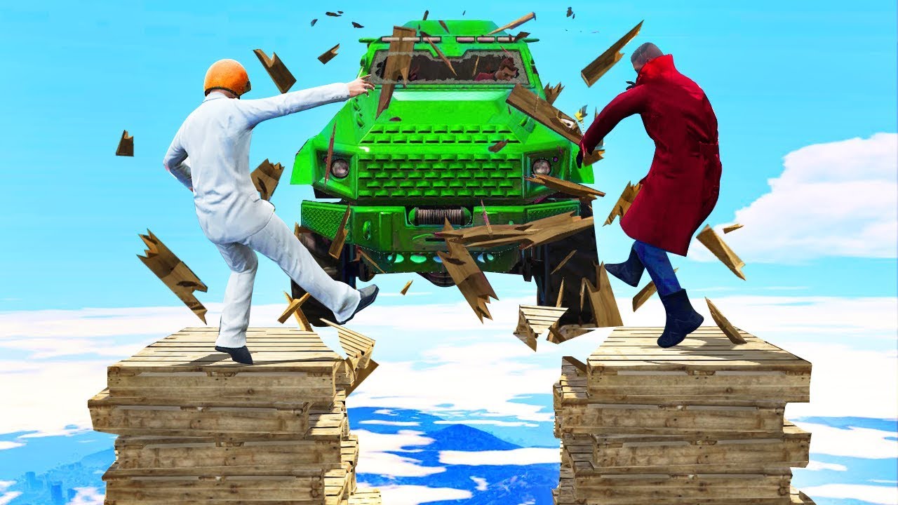CARS vs. COLLAPSING BRIDGE! (GTA 5 Minigames)