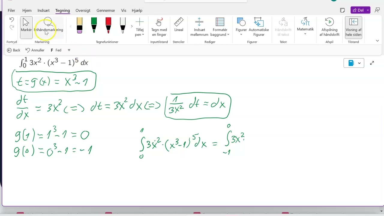 Integration ved substitution  Bestemt integral