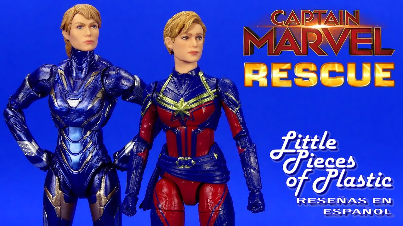 Captain Marvel & Rescue Marvel Legends Infinity Saga Amazon Reseña Review Little Pieces Plastic