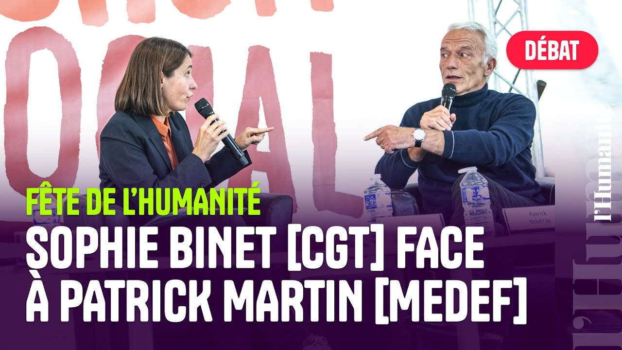 Sophie Binet (CGT) face à Patrick Martin (Medef) : le débat choc de la Fête de l'Humanité 2024