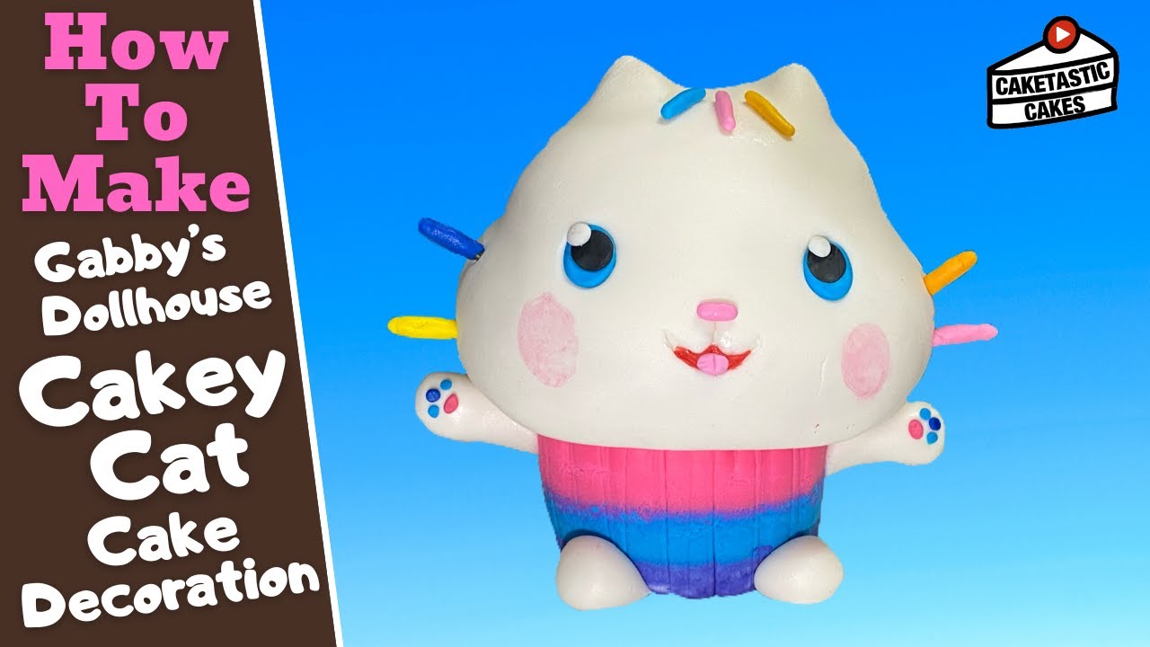 Cakey Cat Cake Topper - Gabby's Dollhouse Cake Tutorial How to Make Cake Decorating Video Caketastic