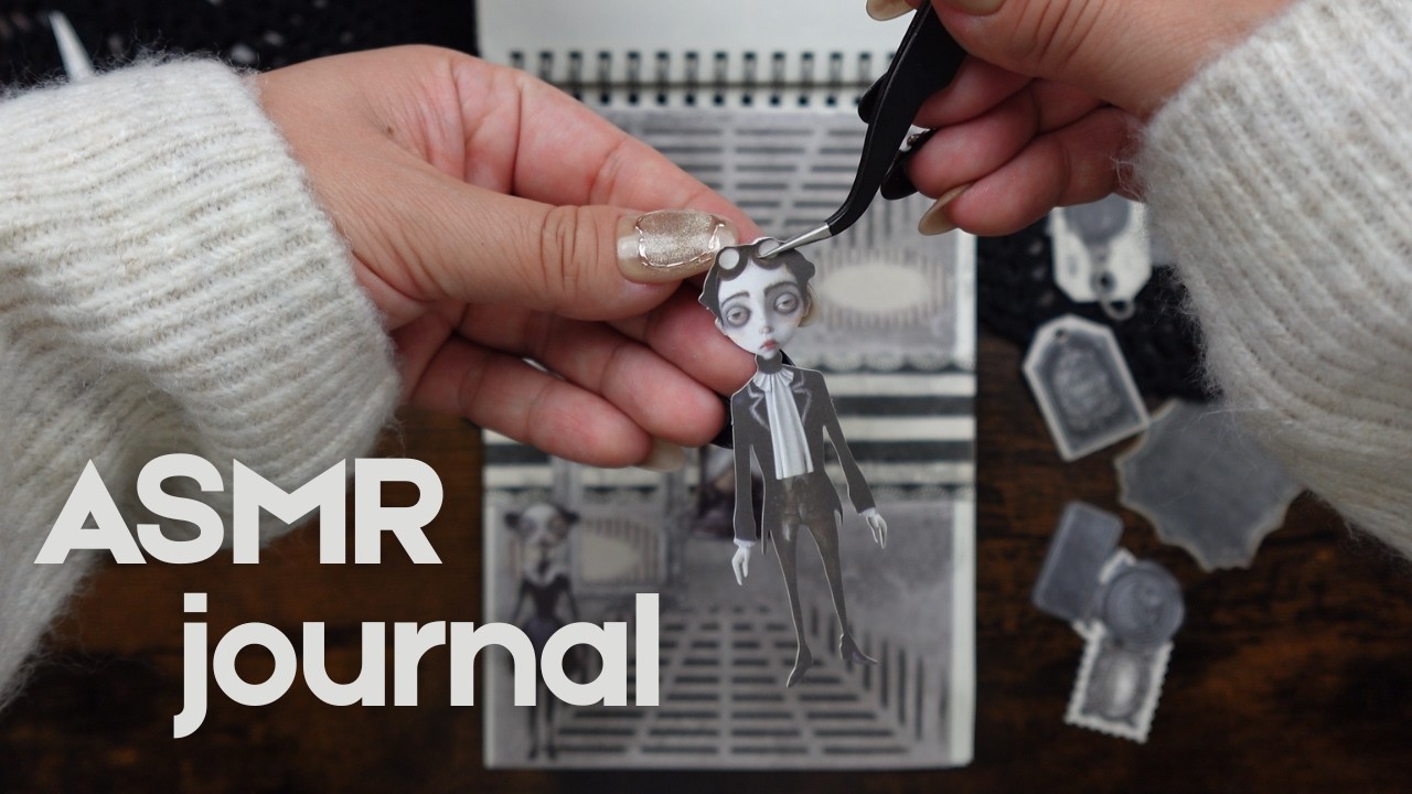 ASMR | Stationery Unboxing from Journalsay | Relaxing Scrapbook Sounds | Dark Aesthetic Journal