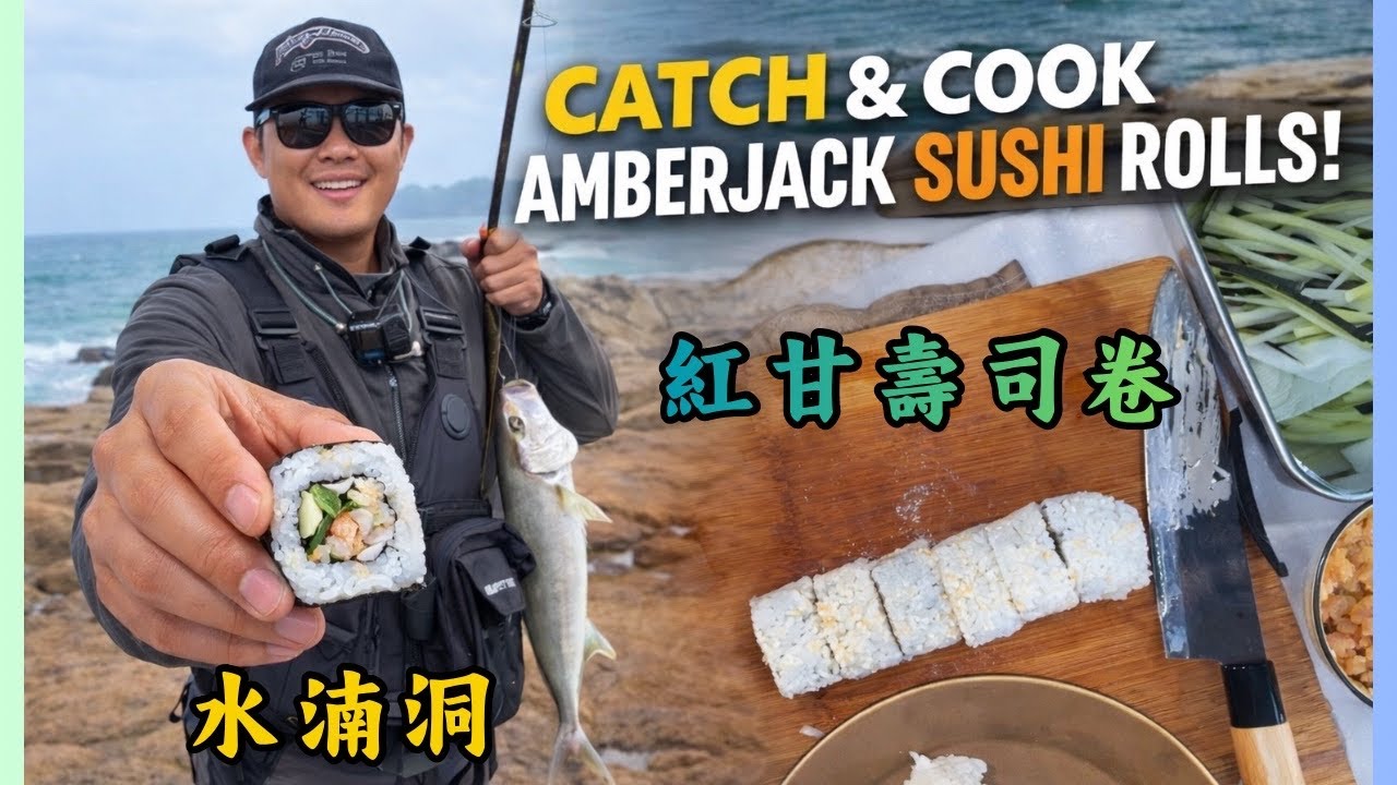 Taiwan Shore Jigging - Amberjack Sushi Rolls