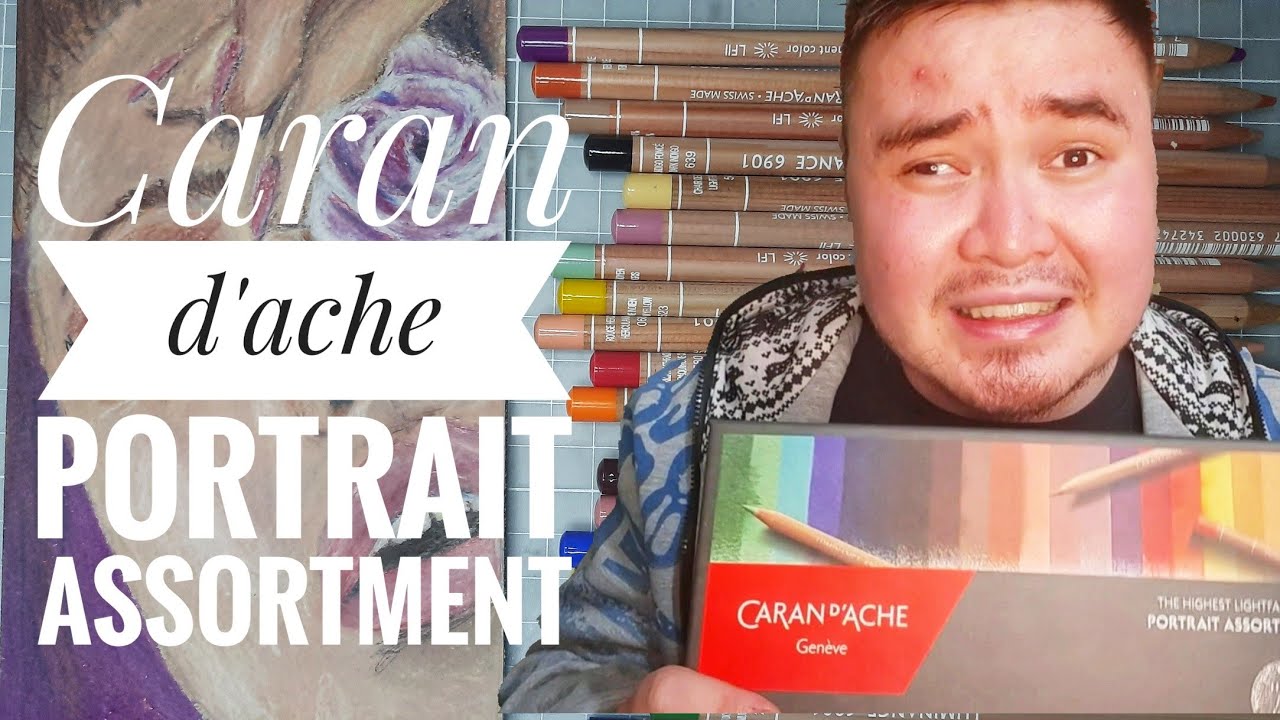 Caran d'ache Luminance Portrait Assortment Unboxing, Swatch, Review, and, Drawing Demo