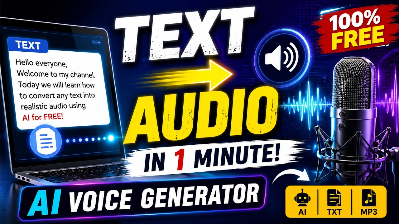 How to Convert Text to Audio for FREE | Text to Speech AI Tutorial