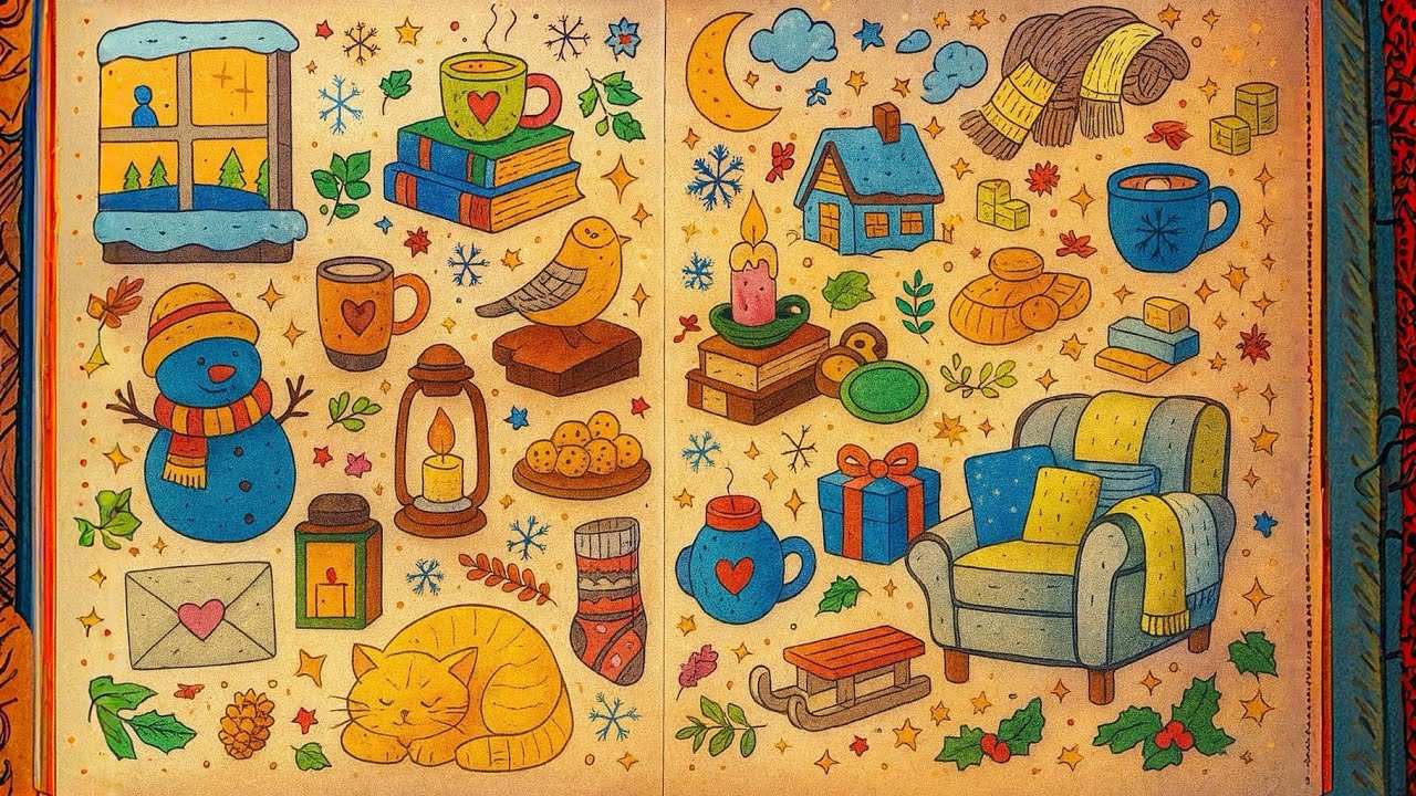 Cozy Winter Relaxation: Doodle Coloring for Chill Days ❄️✨