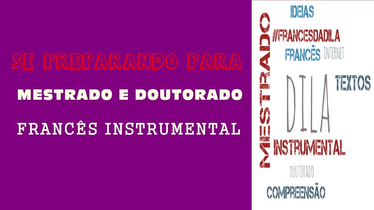 Francês para Mestrado e Doutorado - francês instrumental - prova de proficiência