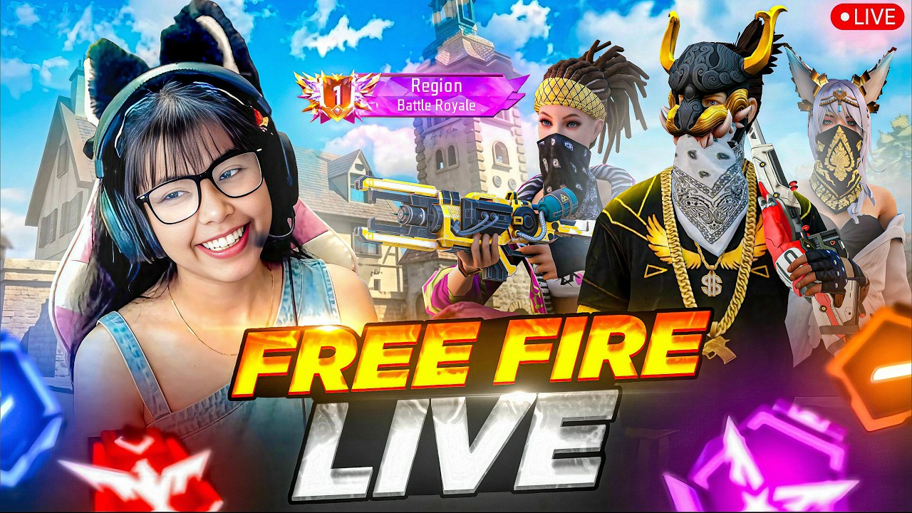 🔴FREE FIRE LIVE WITH RIYA AND 1 VS 4 GUILD TEST😎 #classyff #fflive #freefire #girlgamer