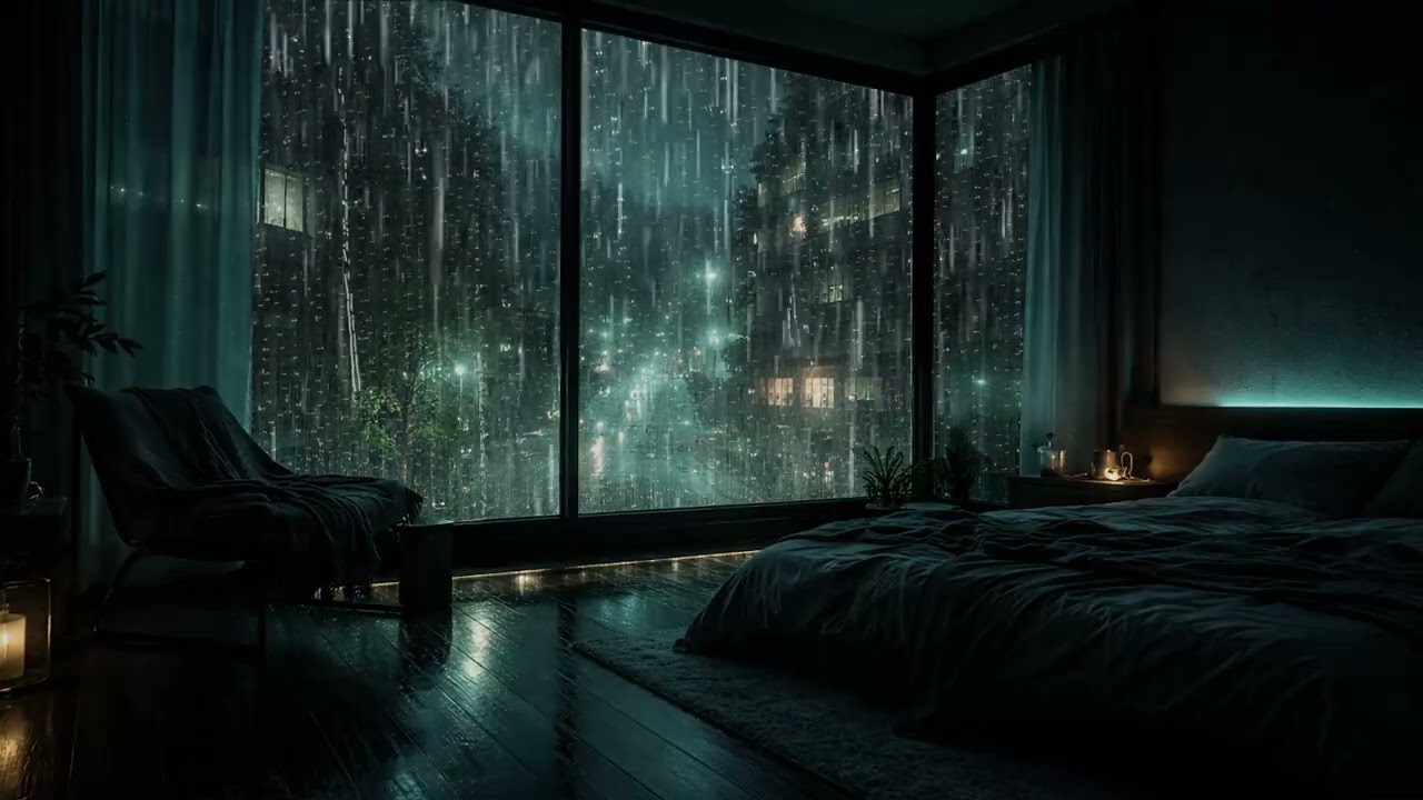 Gentle Rain Falling in a Quiet Forest 🌧️🍃 (No Ads) | Dark Room Ambience