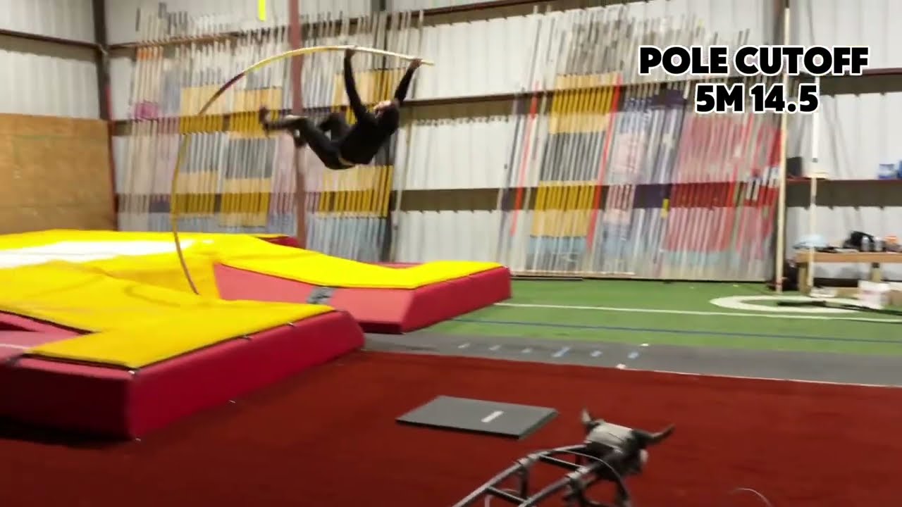 8 left Vault Practice December 10th 2025 - Testing new poles - Warren Miller Pole Vault