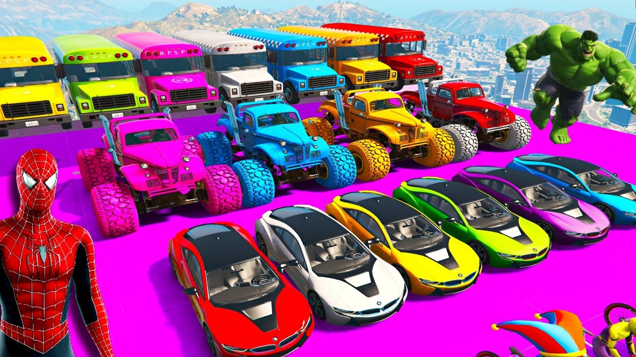 GTA V Stunt Map Car Race Challenge On Super Cars, Bikes and OffRoad Jeeps #18