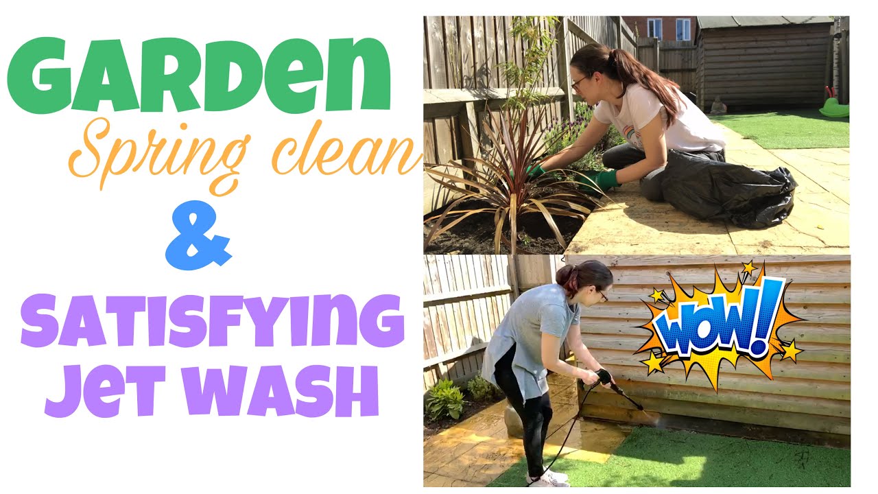 GARDEN SPRING CLEANING | SATISFYING JET WASH | CLEAN WITH ME
