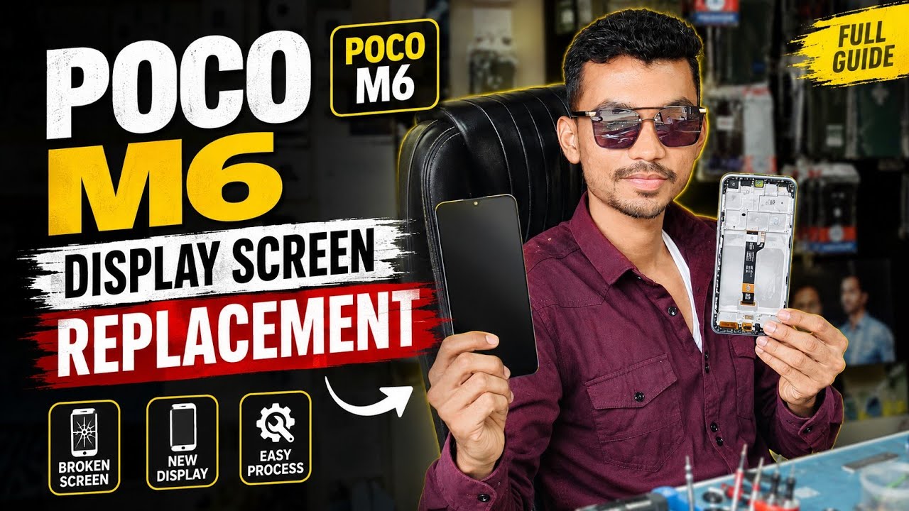🤞🏻Poco M6 Mobile Display Screen Change |  Poco M6 Changes Display Lcd #mobilephonerepair #pocomobile