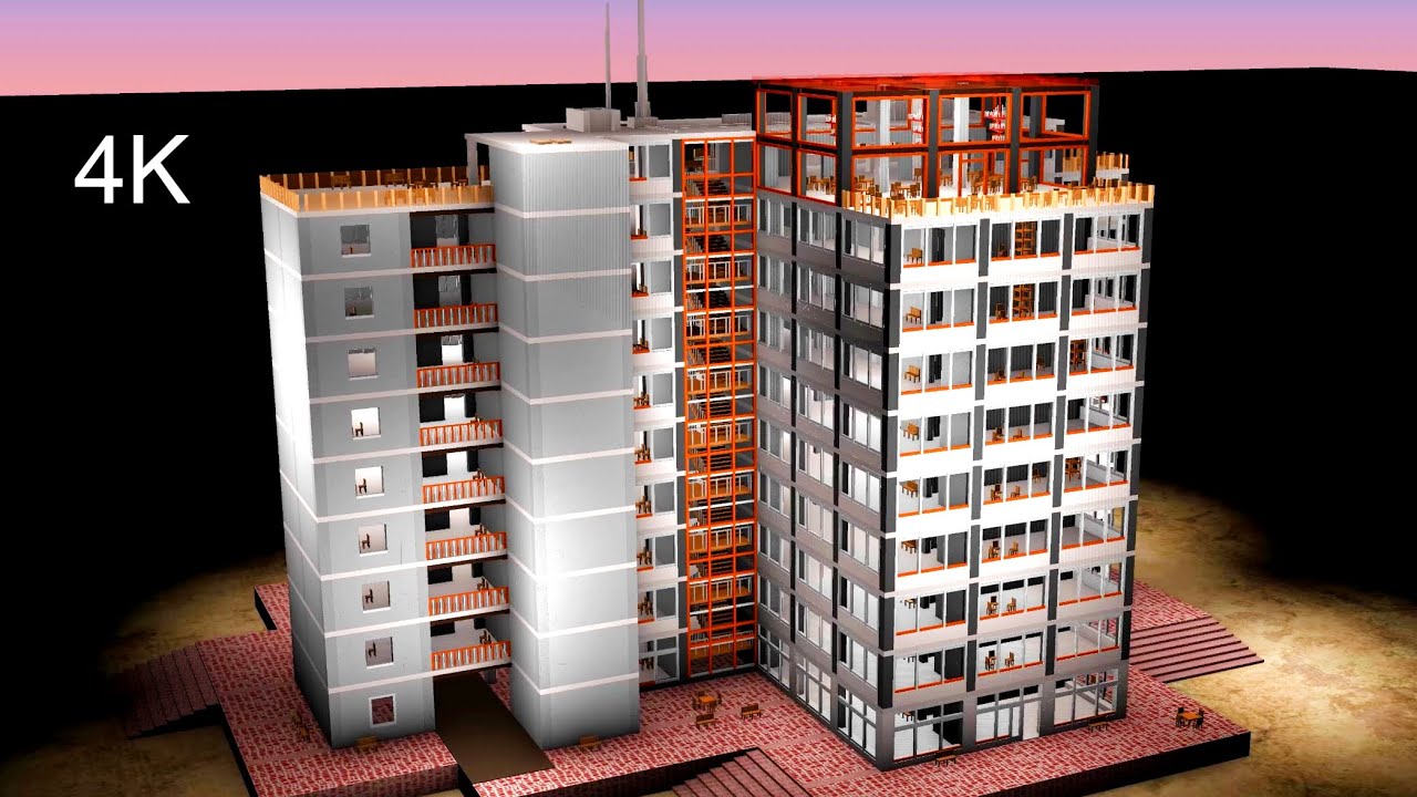 Hospital Collapse - Earthquake Simulation (realistic physics)