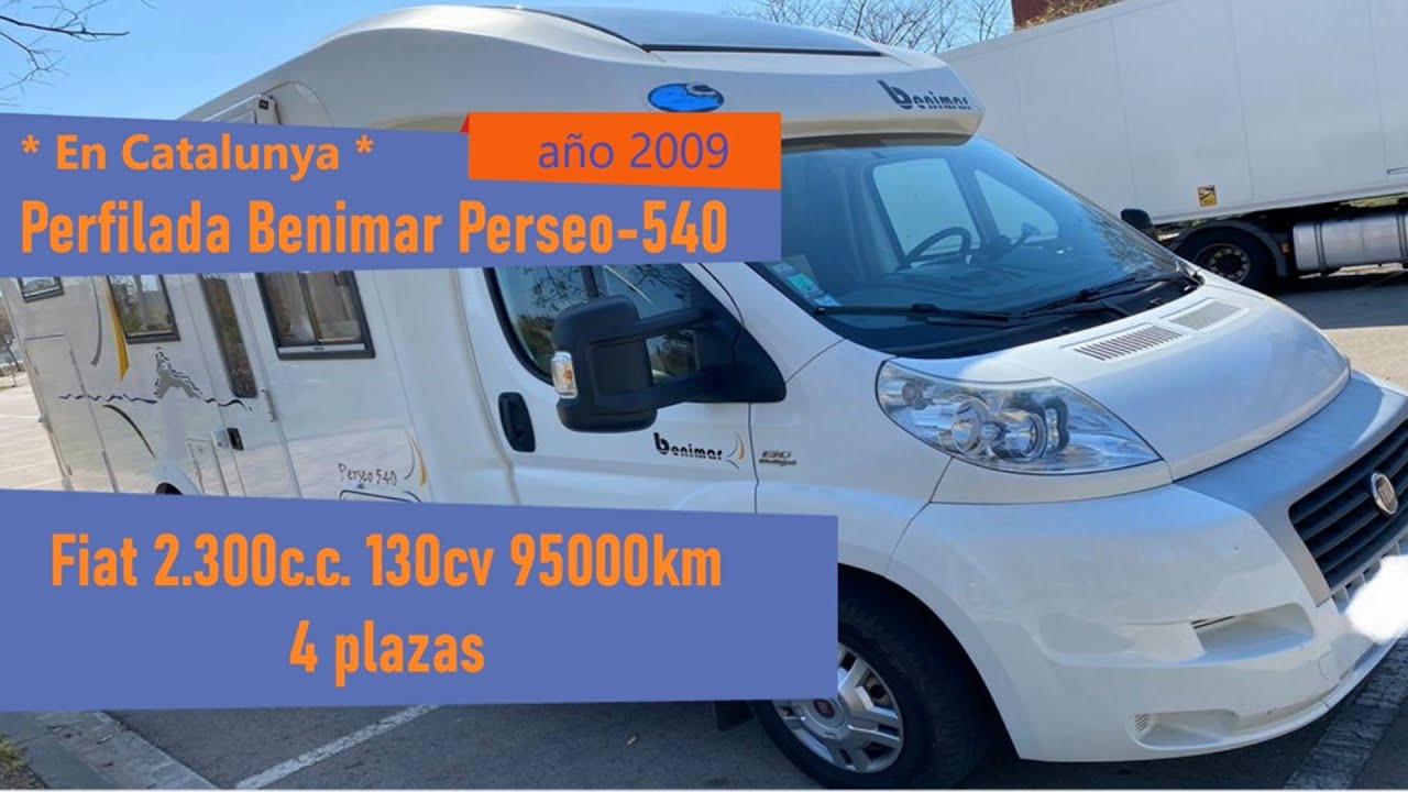 Autocaravana Perfilada Benimar Perseo 540, Fiat 2 3 130cv 95000km, 4 plazas del año 2009