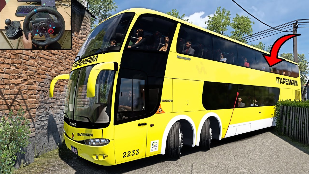 Realistic Bus driving through Wonderful village in Serbia | Bus Simulator Logitech G29 Setup