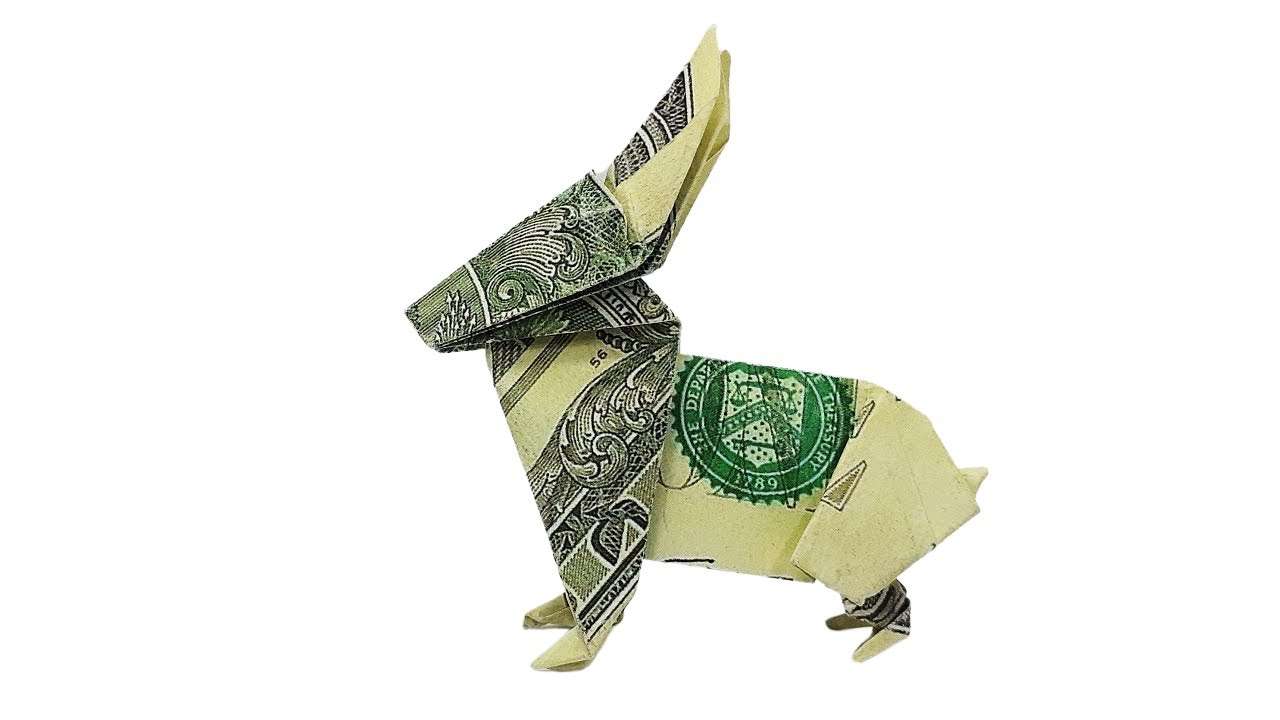 Dollar Money Origami Rabbit Tutorial - Fold a Rabbit from $1 US Dollar