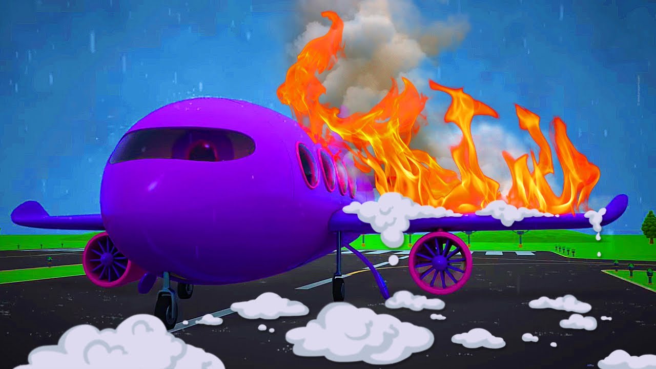 Helper Cars & The plane crash. Emergency vehicles for kids. Cars & Car cartoons for kids.