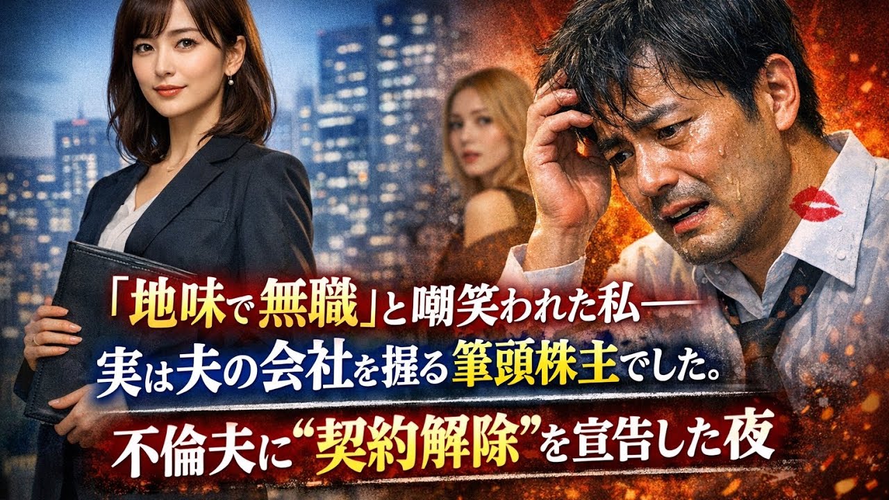 「地味で無職」と嘲笑われた私――実は夫の会社を握る筆頭株主でした。不倫夫に“契約解除”を宣告した夜 【実話】