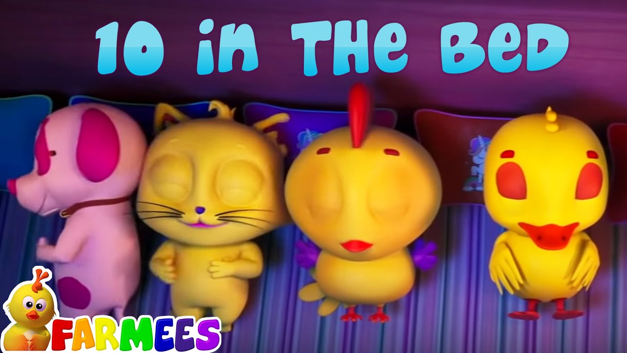 Ten in The Bed, Count Numbers 1 to 10 Nursery Rhymes & Baby Songs by Farmees