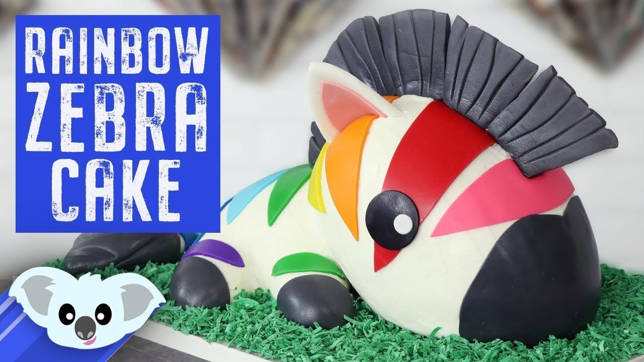 RAINBOW Zebra CAKE! | How to & DIY