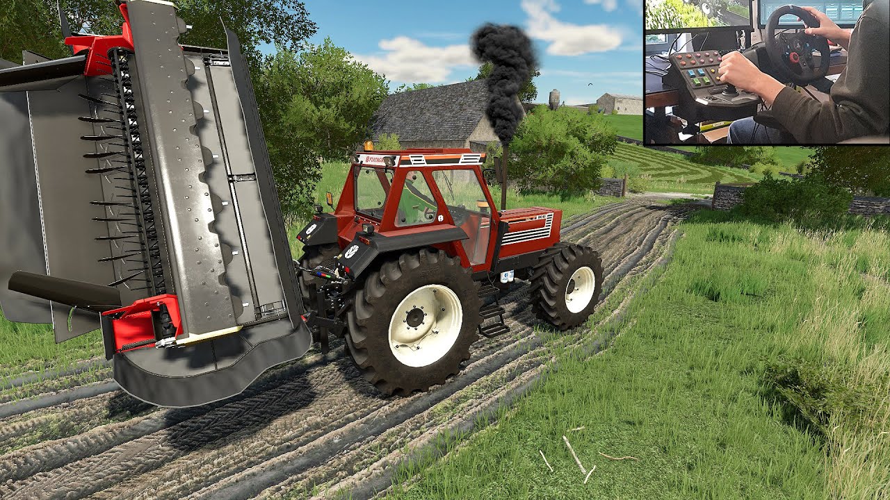 Fiat 180-90 pure sound in action w/ Logitech g29 & Control panel gameplay | Farming Simulator 22