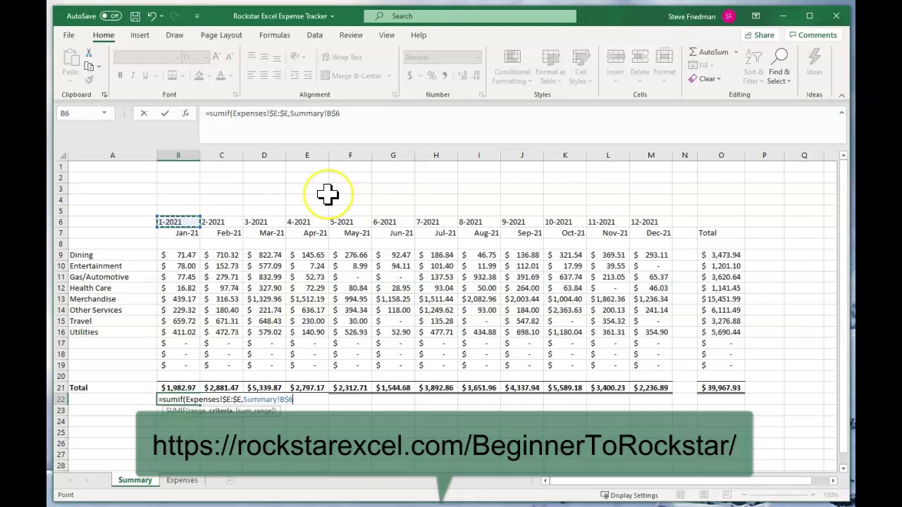 Создайте счетчик расходов в Excel за 14 минут