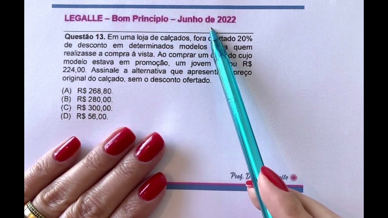 LEGALLE - Porcentagem - Atenção pra não errar! Prova completa na descrição do vídeo
