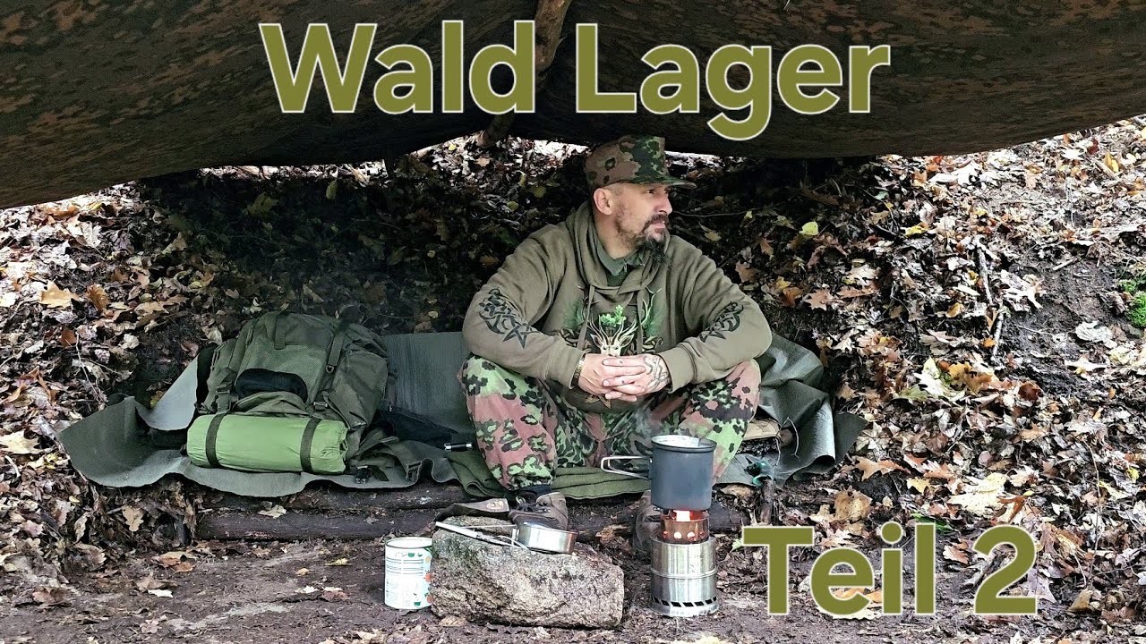 Bushcraft Camp Teil 2, Eichentarn Tarp Shelterbau