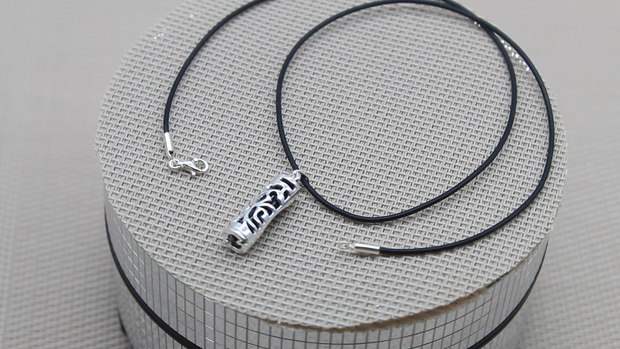 Collier Cordon Cuir, Pendentif en Onyx, Pendentif en Argent, Pendentif Tiki