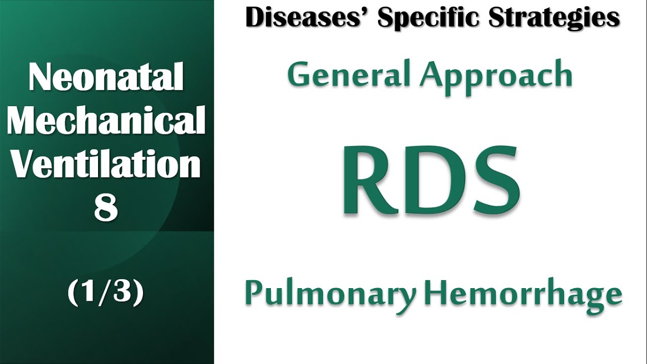 Neonatal Mechanical Ventilation 8 (1/3) | Diseases' Specific Strategies | Approach RDS Pulmonary hge
