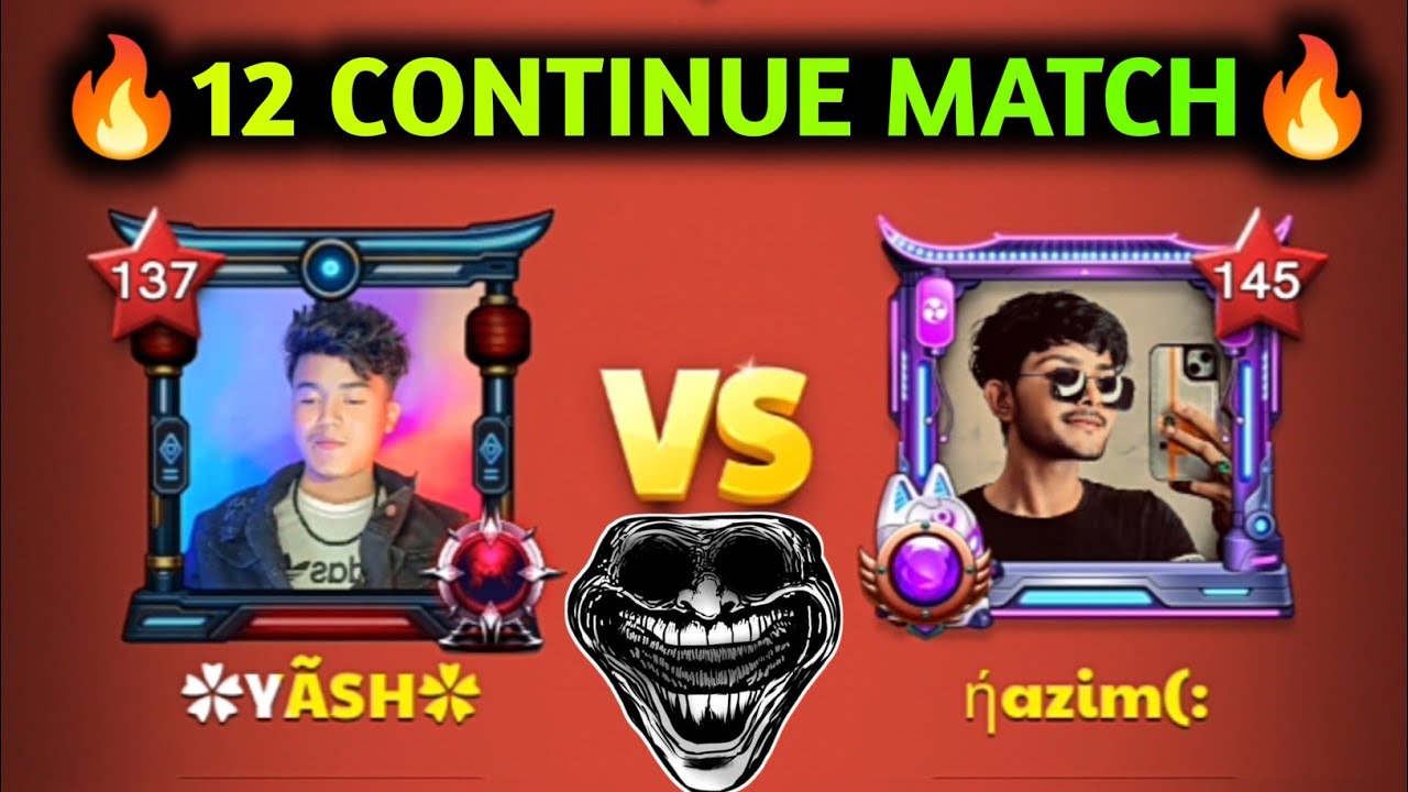 🔥Gaming Yash V/S Gaming Nazim 🔥 12 Continue Match 🥵 Amezing Gameplay Carrom Pool 🔥