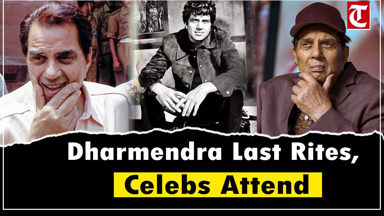 Veteran Actor Dharmendra&rsquo;s Last Rites at Vile Parle Crematorium, Celebs Pay Tribute