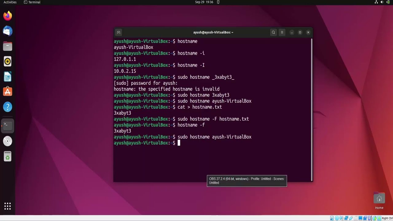 How To set hostname and domain name of my server in Linux