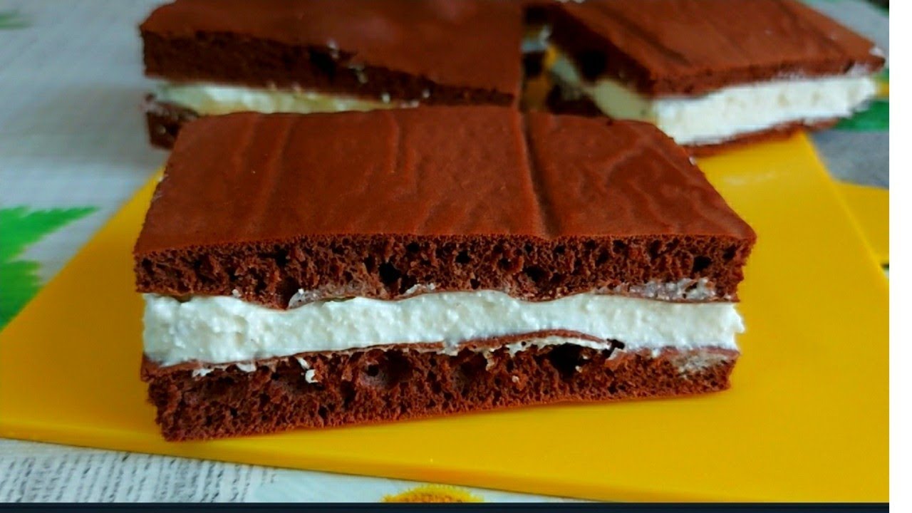 Пирожное Похожее на Kinder Milk-Slice / Пирожное Молочный Ломтик