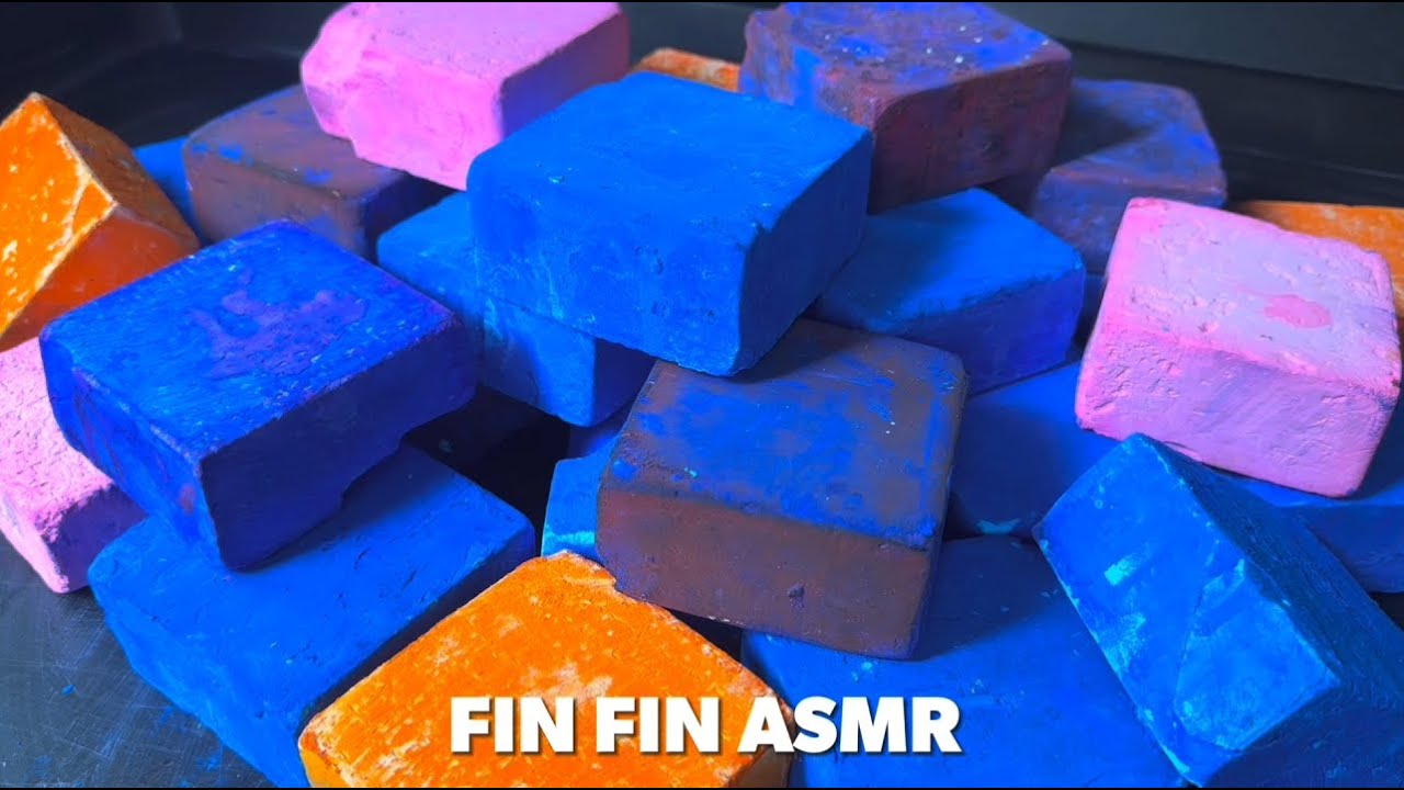 🪼ASMR | Dyed @YuShen-asmr Gym Chalk Blocks 🪼 Soft and Buttery💙 #418