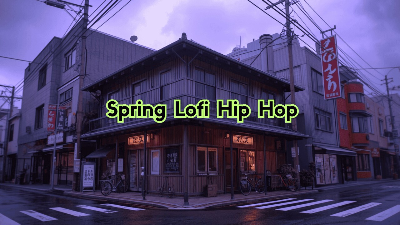 Spring Lofi Hip Hop 🌸 Retro Japan City Vibes for Stress Relief & Relax 🎧