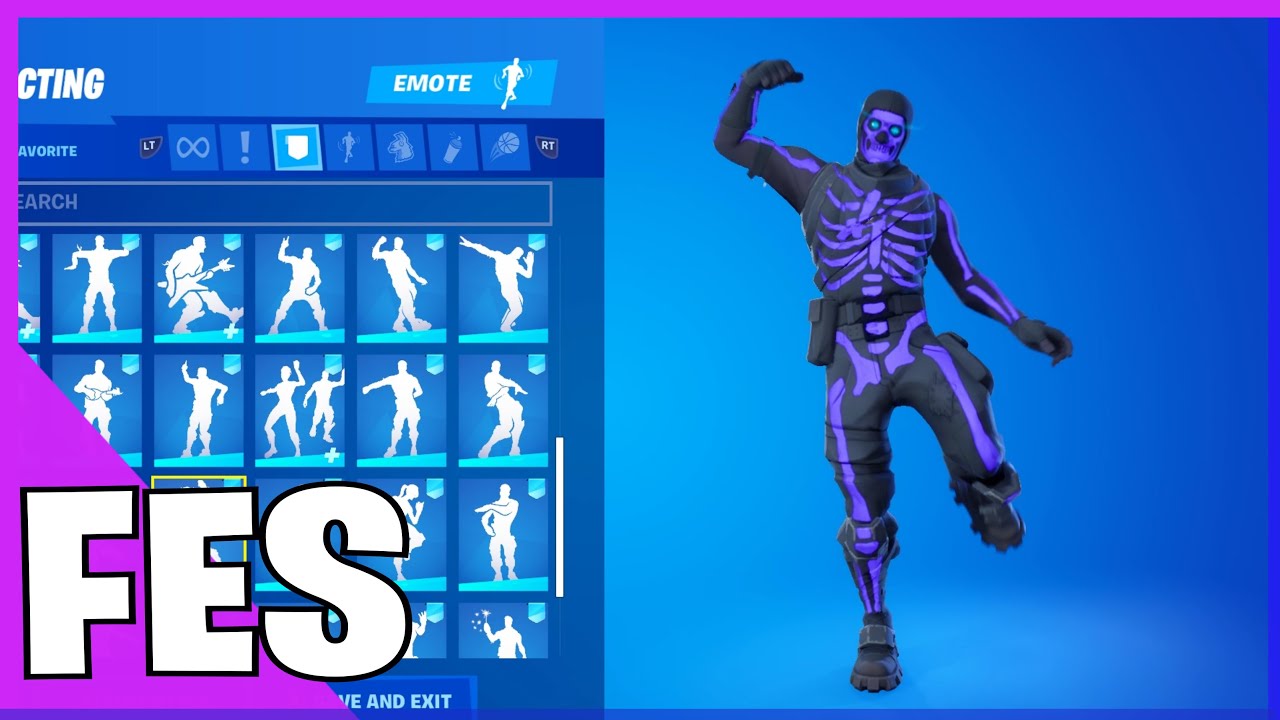 Fortnite Purple Skull Trooper With all my Fortnite Dances & Emotes!