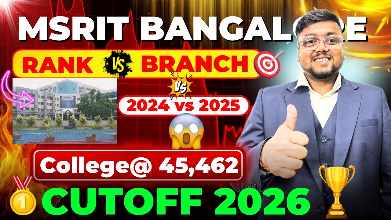 MS Ramaiah Institute of Technology Bangalore Cutoff 🔥 | COMEDK Counselling Process 2026 | MSRIT