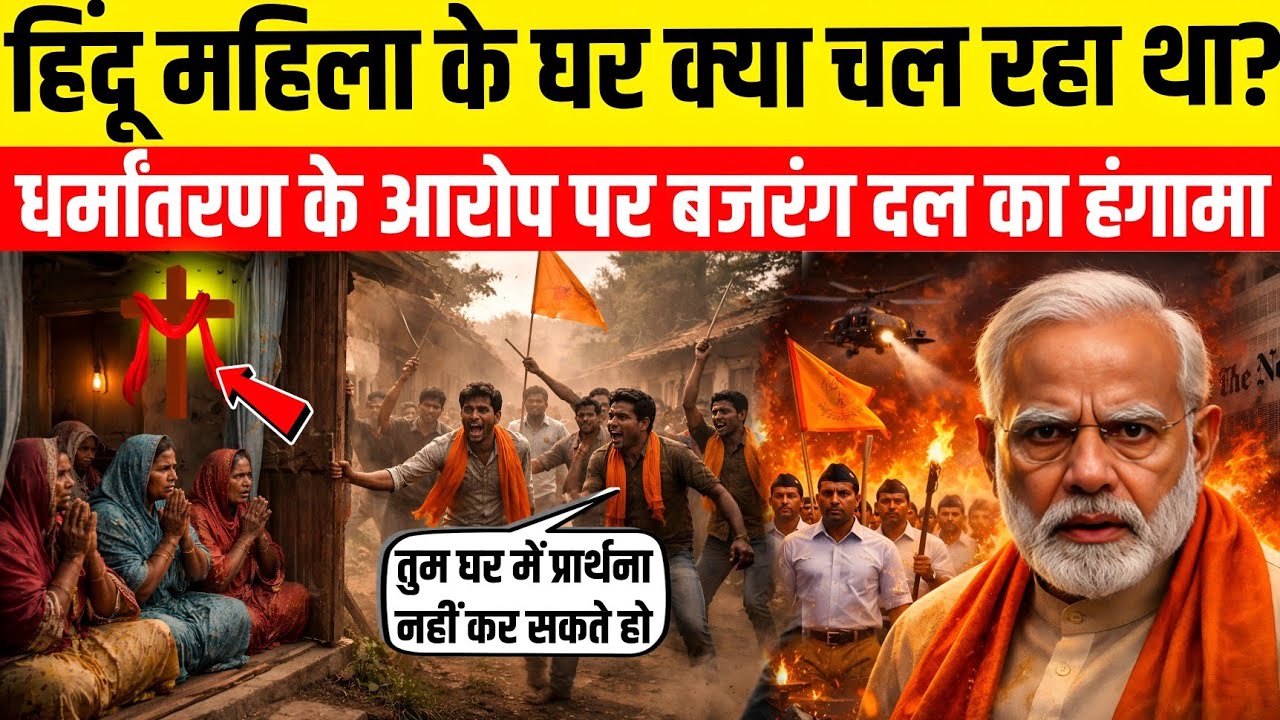 🔥 हिंदू महिला के घर क्या चल रहा था? धर्मांतरण के आरोप पर बजरंग दल का हंगामा | #masihnews 