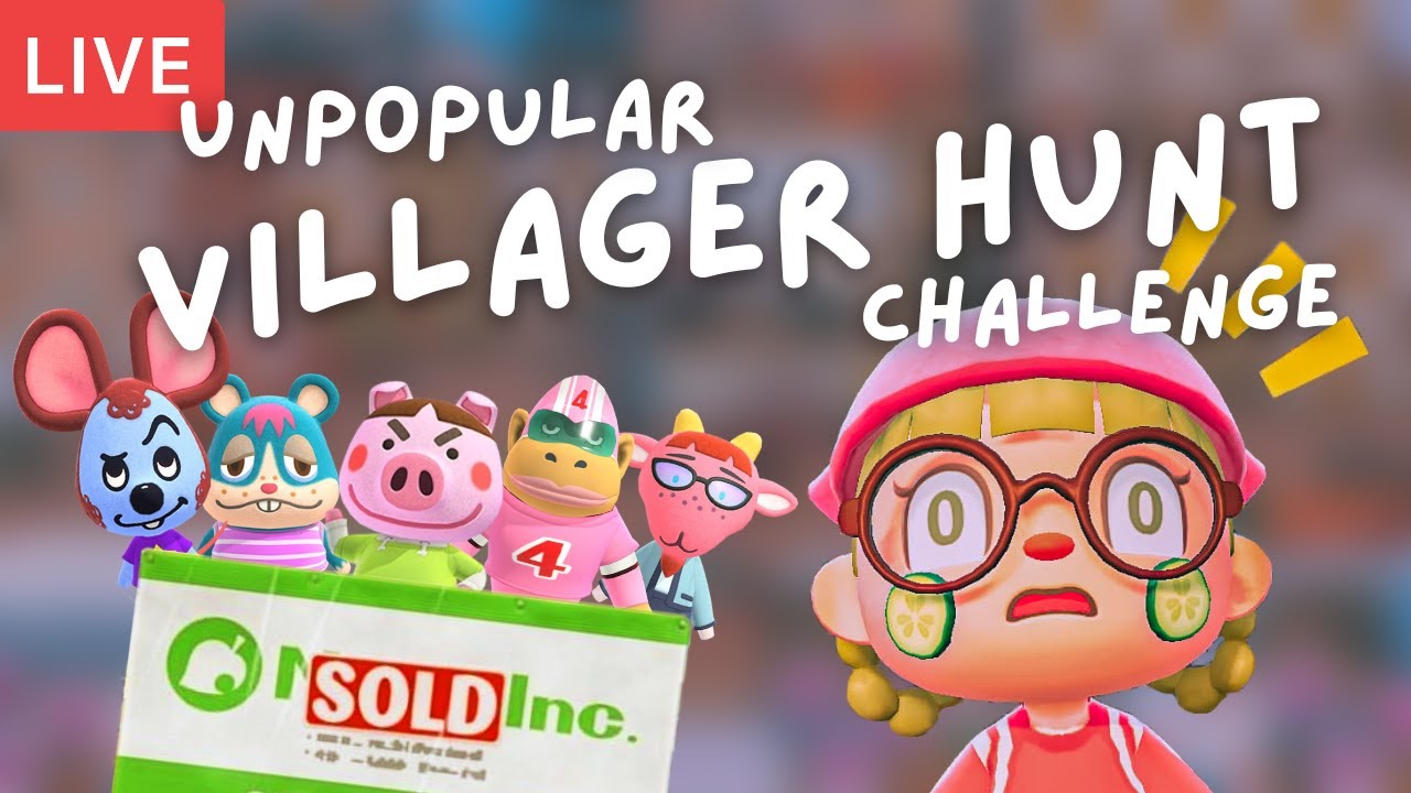 🔴 UNPOPULAR BINGO VILLAGER HUNT Challenge! 😱 Help me! // Pom Poko 🌿 ACNH Live Stream