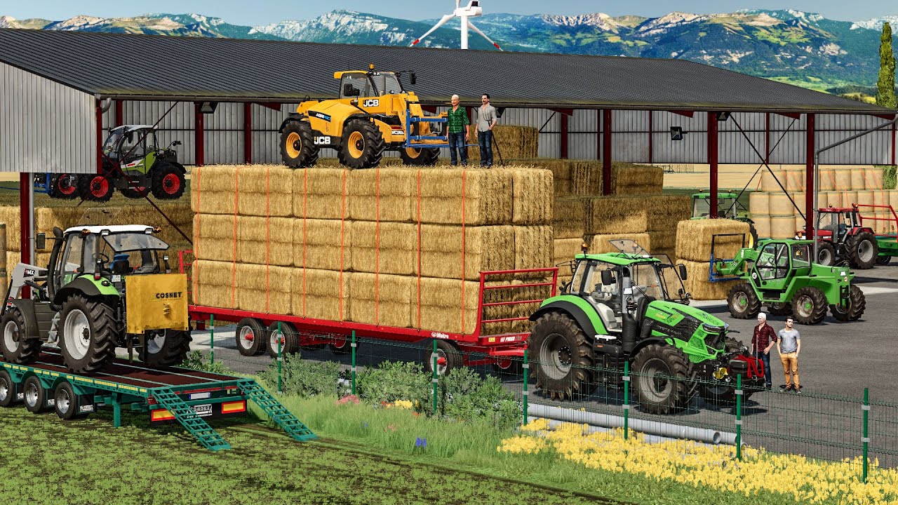 Ramassage 600 Bottes de paille 10 joueurs sur une grande map plate | Farming Simulator 22