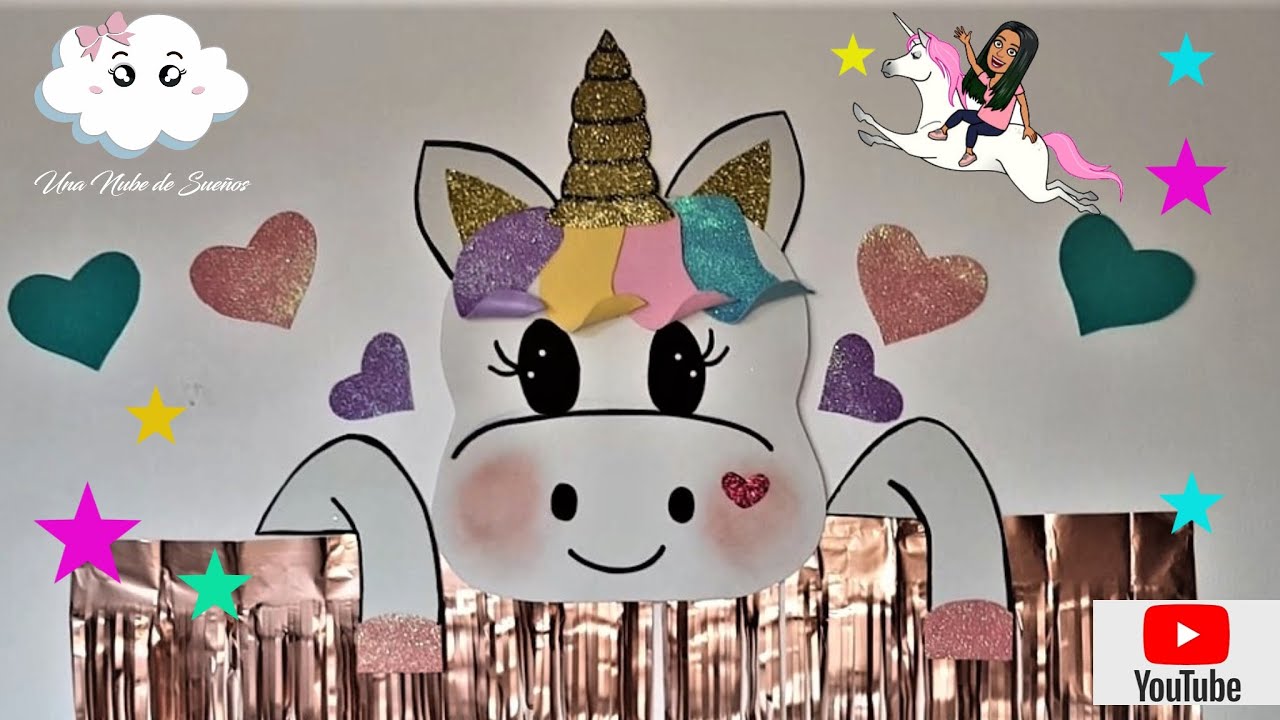 🦄Unicornio Para Decorar Pared de Cumpleaños Fácil y Bonito DIY