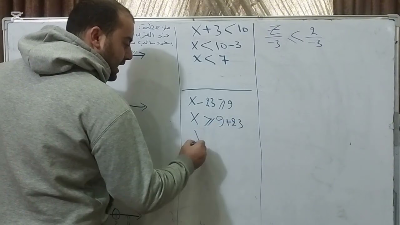 المتباينات...... الصف الاول متوسط